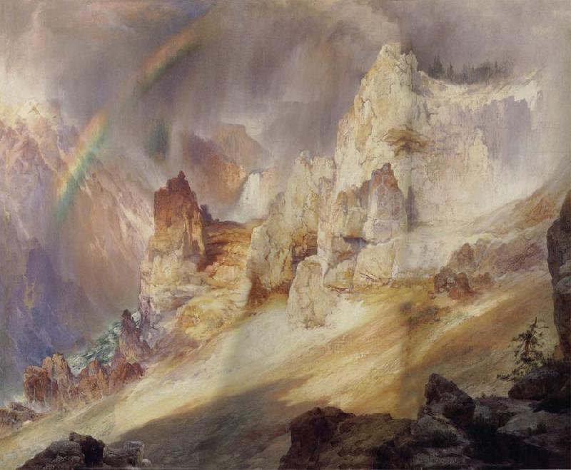 Thomas Moran Rainbow over the Grand Canyon of the Rellowstone France oil painting art